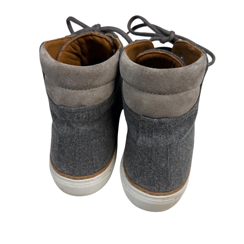 Taft Mens Grey Wool Suede High Top Sneakers Lace Up D-Ring Boots Size 46 - Picture 4 of 10